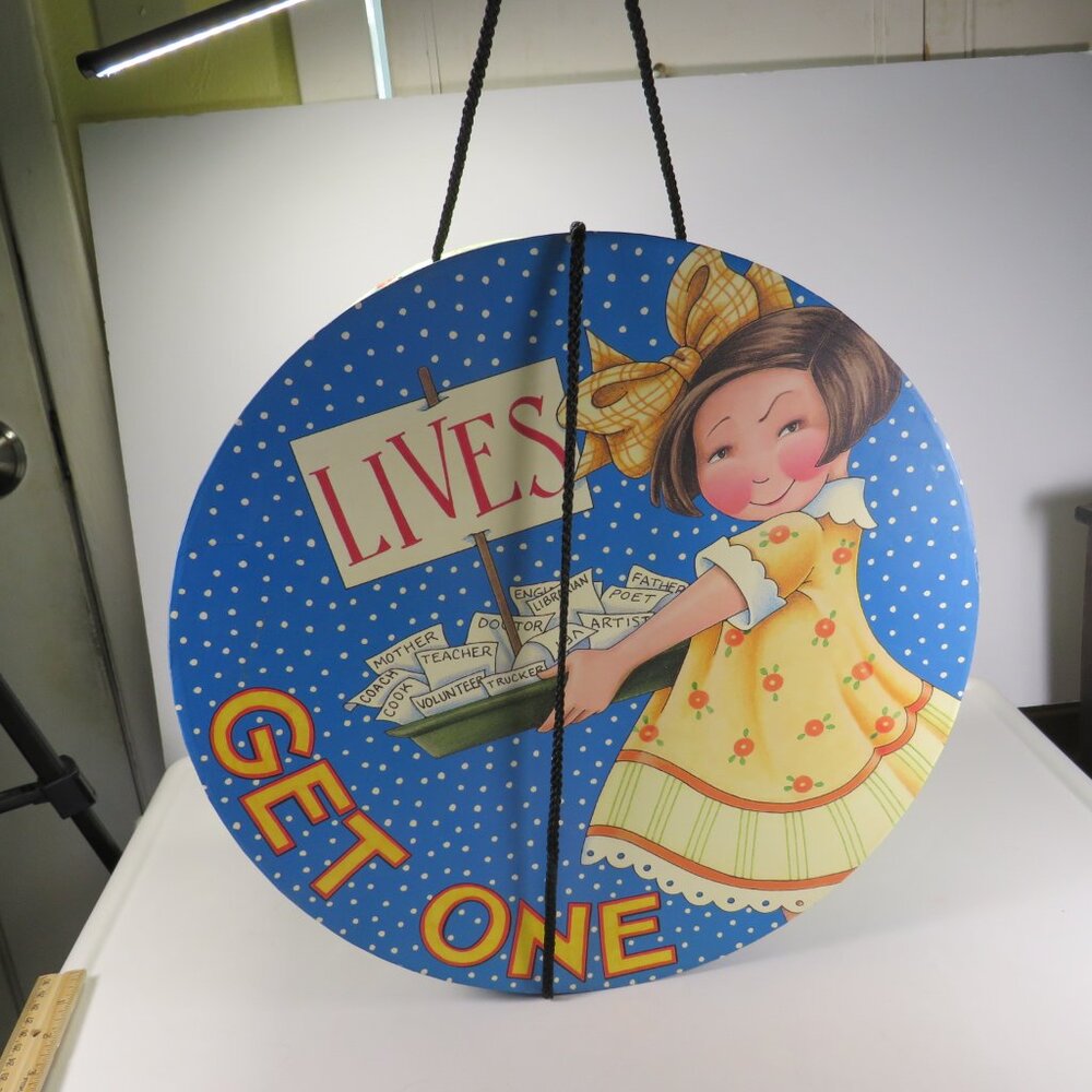Mary Engelbreit Hat Box 15 wide with rope closure Large storage by Punch Studio
